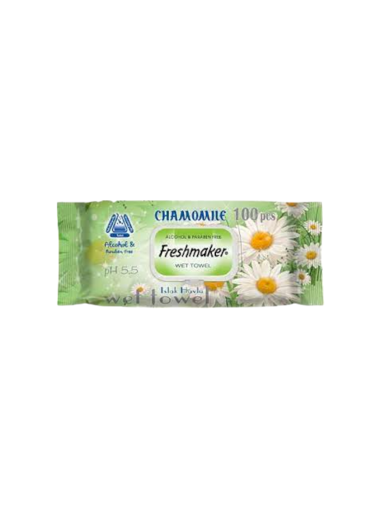 ВЛАЖНЫЕ САЛФЕТКИ FRESHMAKER 100ШТ РОМАШКА  КРЫШКА